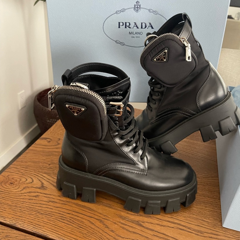 Prada Women's Black Combat Boots